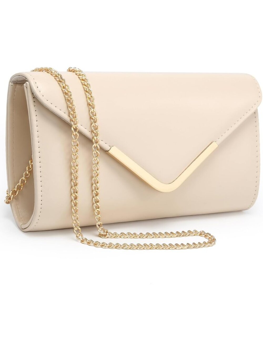Women Nude Strap and Glitter Flap Party Handbags Formal Clutch Shoulder Purses